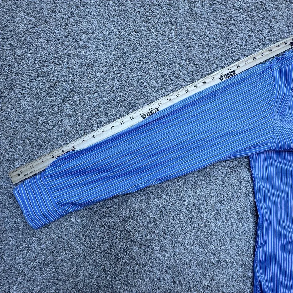 Polo Ralph Lauren Long Sleeve‎ Button Blue White Striped Shirt 16 40/41